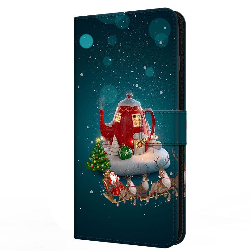 Чехол для Xiaomi Poco F7 F 7 с подставкой-книжка из кожи Merry Christmas Магнитный кошелек-защита Redmi Turbo 4 Pro