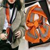 Luxury Design Women Summer Long Silk Scarf Hair Headband Foulard Skinny Bag Scarves Neckerchief Lady Shirt Decorative Streamers