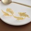 6Pcs Gold Wheat Napkin Rings Metal Leaf Napkin Holder For Harvest Festival Fall Christmas Thanksgiving Dinner Table Decoration