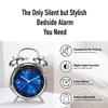 4-дюймовый металлический бесшумный нетикающий прикроватный будильник с двумя колокольчиками, винтажные настольные часы для крепко спящих людей и детей