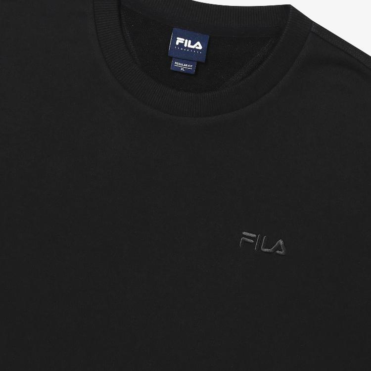 FILA Sweatshirts Unisex Black Crew Neck Moderate Regular FS2POG3101U-BLK