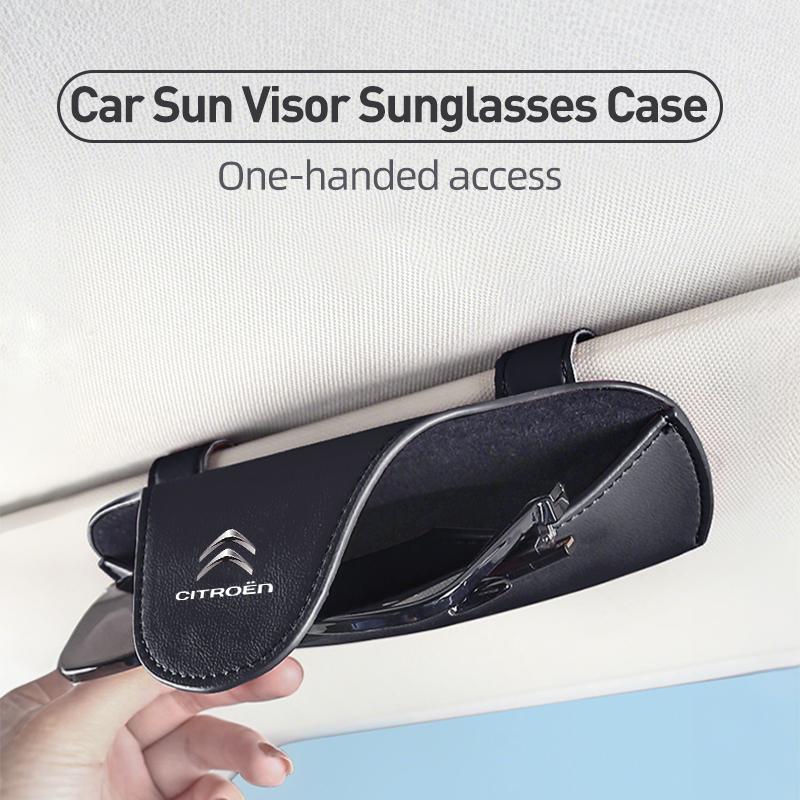 Leather Car Glasses Box Sunglasses Storage Holder For Citroen C4 C5 C1 Berlingo Celysee Cactus Picasso Aircross Saxo Grand