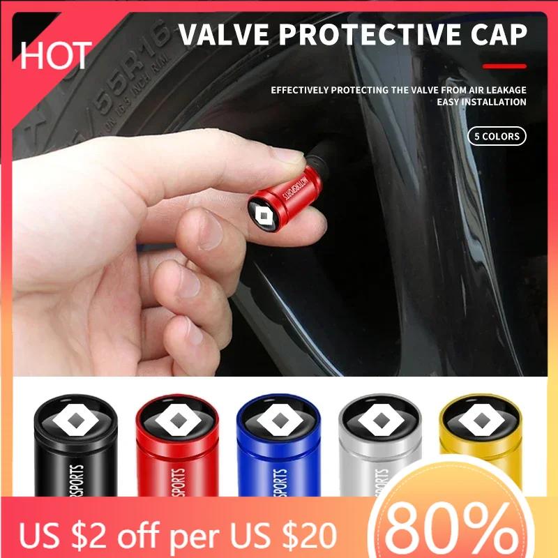 For Renault 2026 New Hub Caps 4pcs Car Wheel Tire Valve Caps Tyre Stem Covers Accessories For Renault DACIA Fluence Scenic Logun