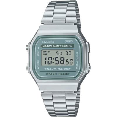 Цифровые часы Серия Vintage A168WA-3AY (Серебристый x Сине-зеленый)