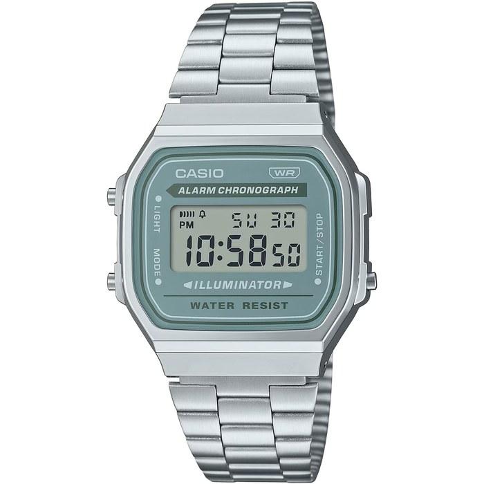 Casio Цифровые часы Серия Vintage A168WA-3AY (Серебристый x Сине-зеленый)