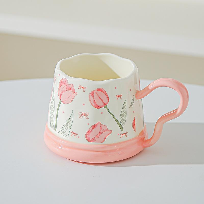Souvenir Gifts Pastoral Style Single Cup Sunflower Ceramic Cup Household Set Mug Tulip Cup