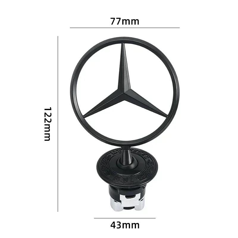 44mm Car Front Bonnet Logo Emblem Zinc Alloy Decorate Badge Auto Accessories For Mercedes Benz W204 W220 C180 C200 E260 E300L LC5