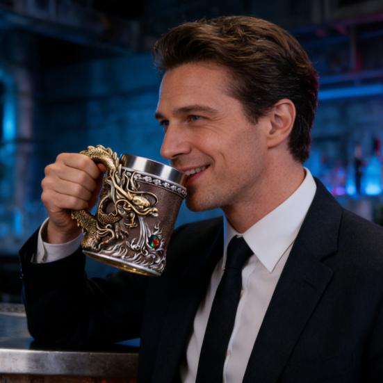 Кружка Дракона с Эргономичной Ручкой Изолированная Металлическая Глазурь Кружка Дракона для Горячих Напитков Стильная Рельефная Чашка Дракона Подарки для Мужчин Чайные Пивные Кружки