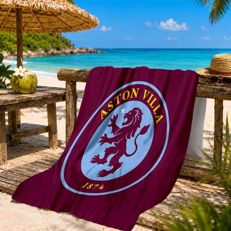 Aston Football Club Printed Microfiber Beach Towel, Soft And Absorbent, Quick-Dry, Ideal for Summer Travel, Beach Essential, Swimming Pool