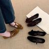 2025 Autumn New French Retro Fringed Mary Jane Shoes Women's Casual Flat Single Shoes with Small Leather Shoes Women
