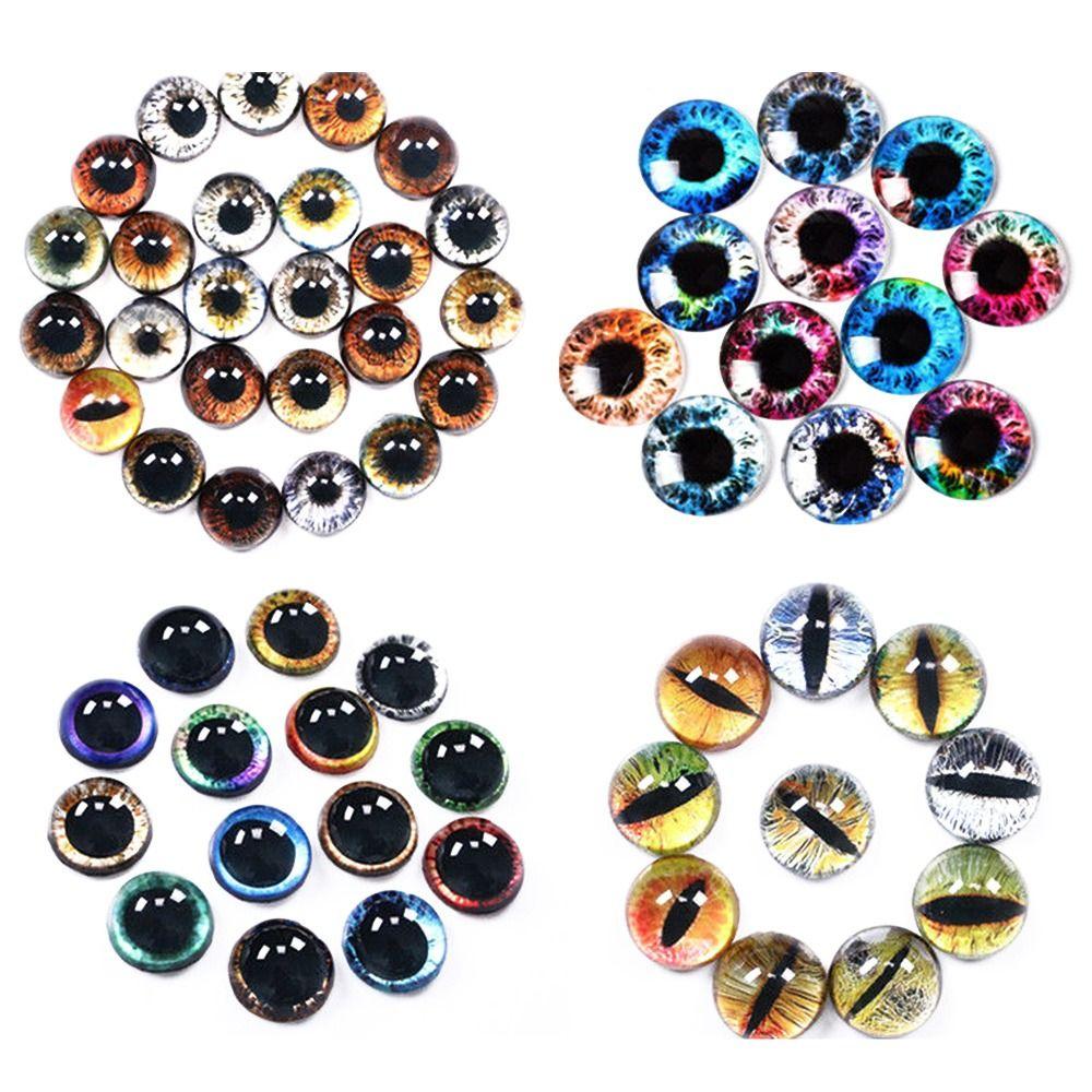 50pcs/25Pairs 6/8/10mm Time Gem Toy Dinosaur Animal Eyes Glass Dolls Eyes Doll Eyeballs DIY Crafts