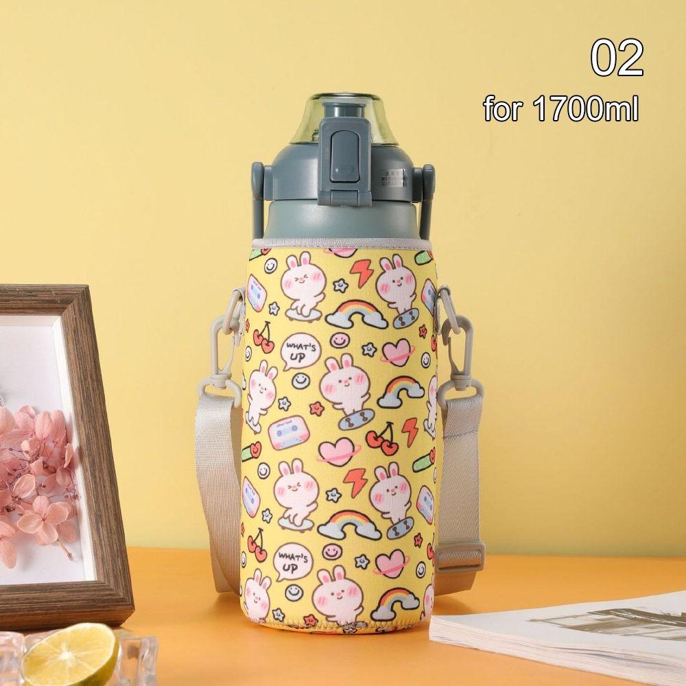 1300/1700ml Water Bottle Cover Bag With Strap Neoprene Water Pouch Holder Shoulder Strap Black Bottle Carrier Insulat Bag