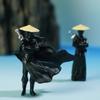 3 шт./набор мини-фигурок из смолы, модель древнего японского китайского ниндзя-самурая, моделирование классного миниатюрного автомобиля, украшения, подарки