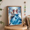 Disney Cinderella Prince Oil Art Painting Kit Home Wall Decor Handmade Gift Romantic Snow Scene Couple Portrait Modern Art Decor