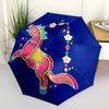 1pc Colorful Horse Ornament Folding Umbrella | Elegant Design, Fashionable Accessory, Durable Construction, Sturdy Ribs yy251107038