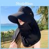 Summer Sun Hat For Women With Large Brim And Removable Neck Shield Fashionable Uv Sunblock Accessory