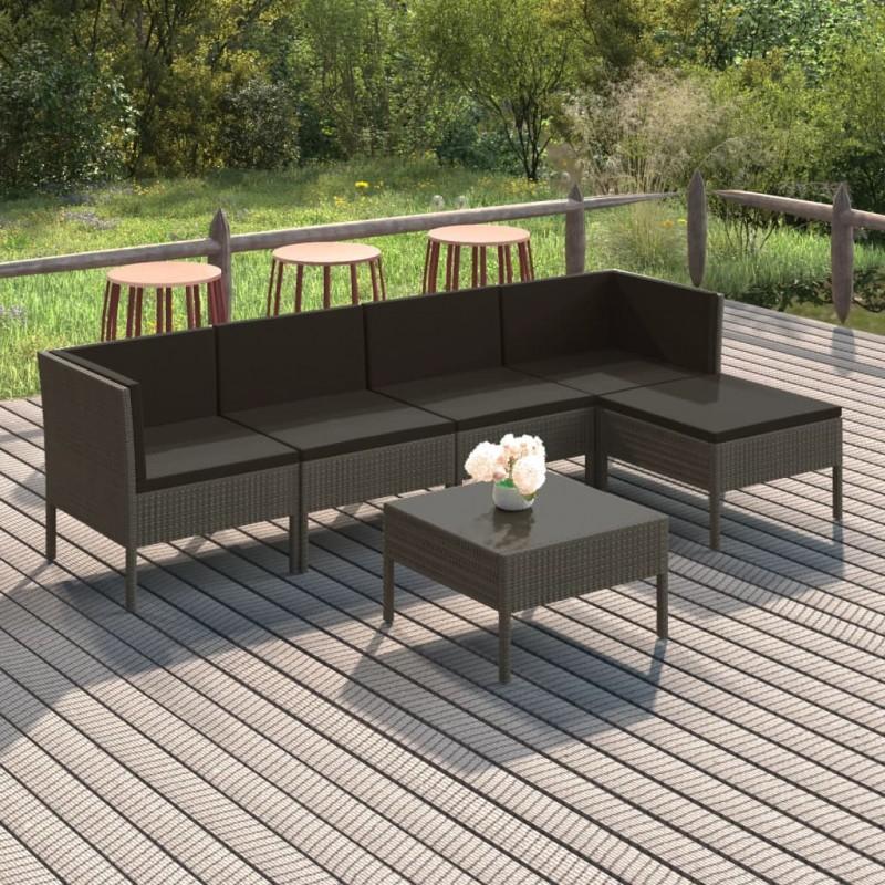 Day and Night - Day and Night Garden Furniture Set 6 Pieces and Gray Synthetic Rattan Cushions