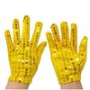 Internet Celebrity Gloves Fashion Stage Performance Sequins Short Glove Black Silver Red Yellow Blue Shinning Mittens