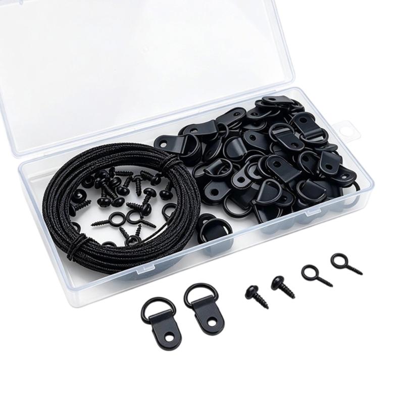 131-Piece Frame Hanging Supply with Picture Wire and Screws, Hardware Set for Wall Art and Photo Frame Mounting
