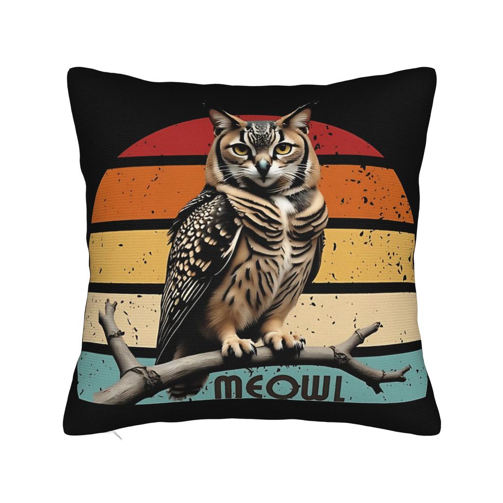 Наволочка Meowl Забавная Милая Кошка Сова Винтажная Наволочка Для Гостиной Наволочки На Подушки Для Стульев