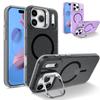 Luxury Bling Glitter For Magsafe Magnetic Case for iPhone 17 Air 17 Pro Max 16 Plus 15 14 13 12 11 Metal Lens Stand  Clear Cover