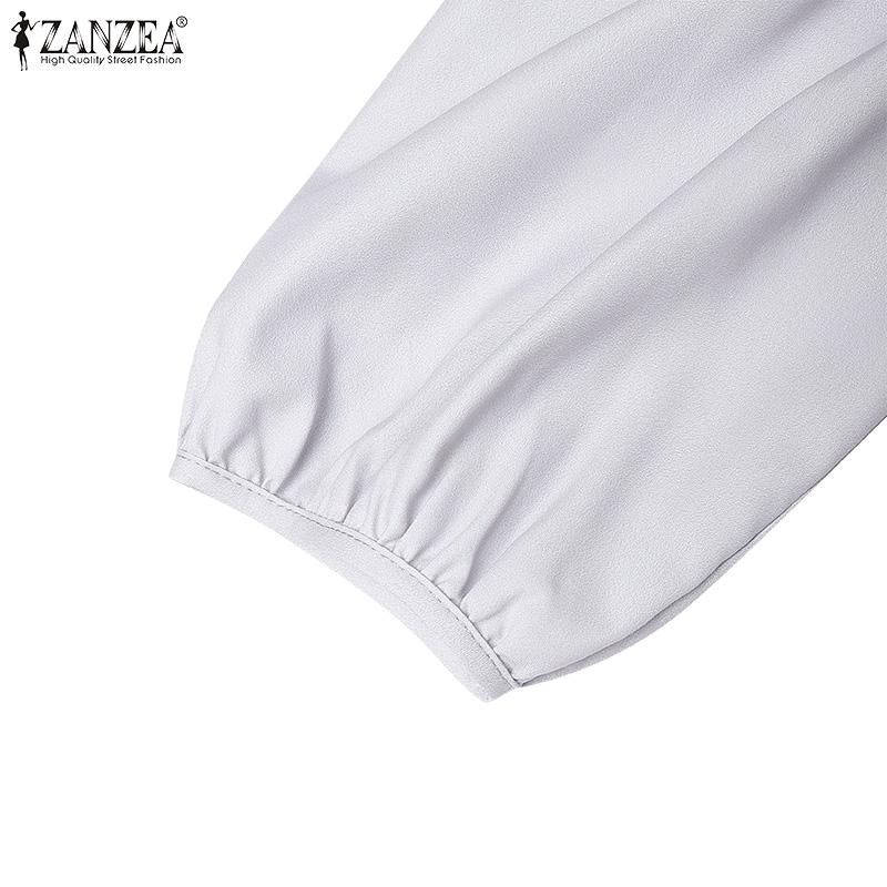 ZANZEA Женское повседневное платье с круглым вырезом и рукавом 3/4 с принтом