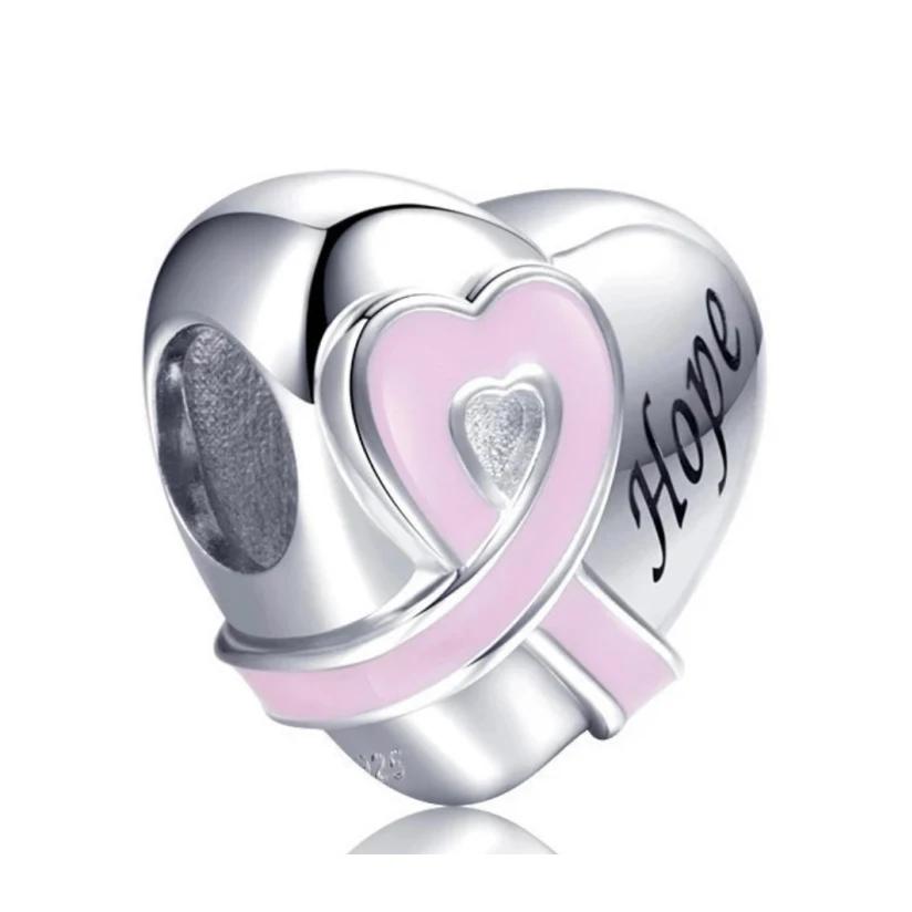 FC Jewellery Совместимо с оригинальными браслетами-шармами Pandora Медный Боксерская перчатка Борьба с раком молочной железы Бусина-подвеска Идеально для изготовления брелоков