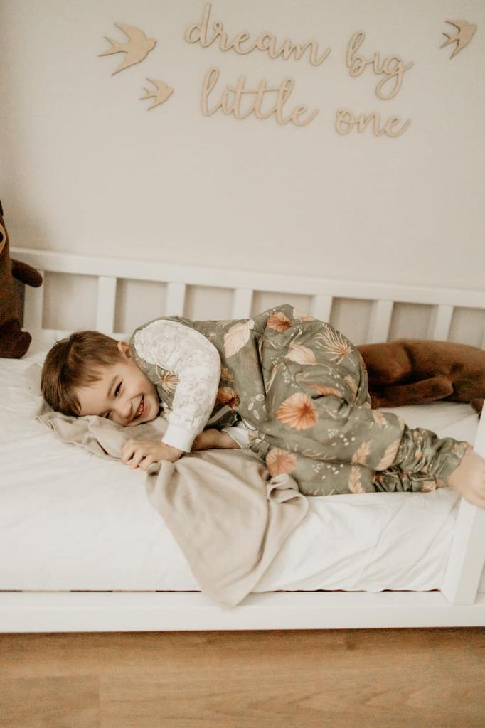 Двусторонний спальный мешок с ножками M (3-5 лет) Богемский зеленый/Богемский ботанический