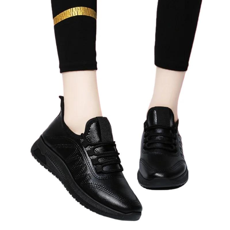 Ladies Shoes 2025 High Quality Front Lace-up Women's Vulcanize Shoes New Round Head Light Soft Bottom Comfortable Casual Shoes