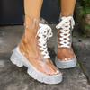 Sexy Transparent Comfortable Casual Fashion Women's Shoes Increased Wear-Resistant Winter Boots Chaussure Femme
