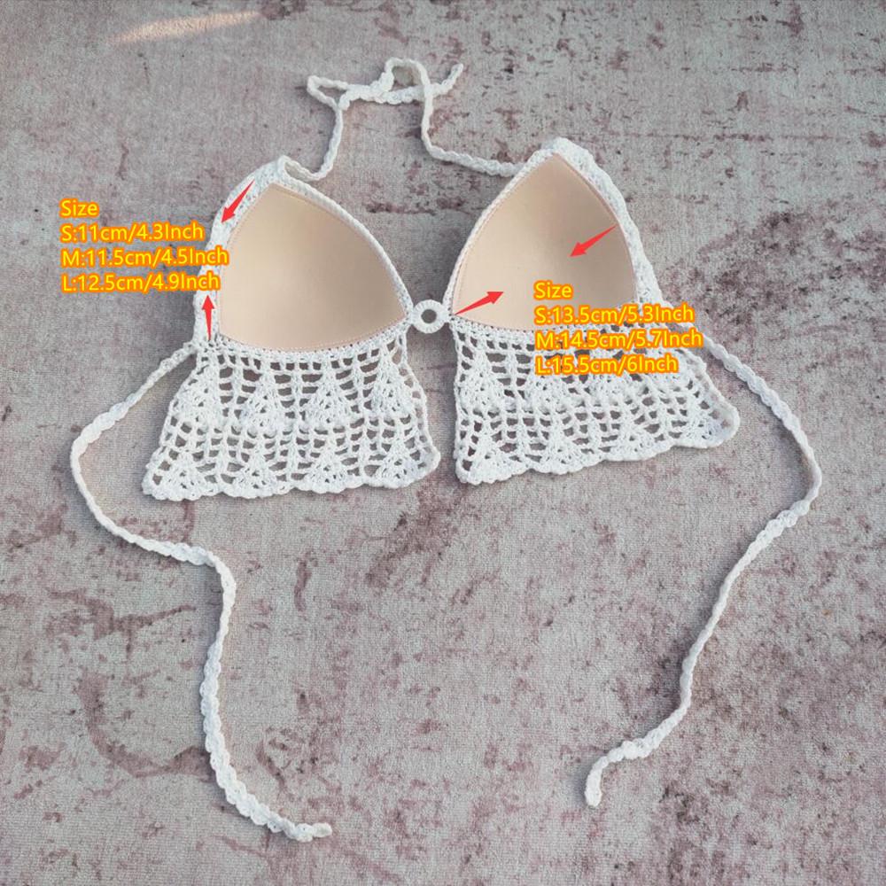Handmade Crochet Bikini Top with Chest Pads