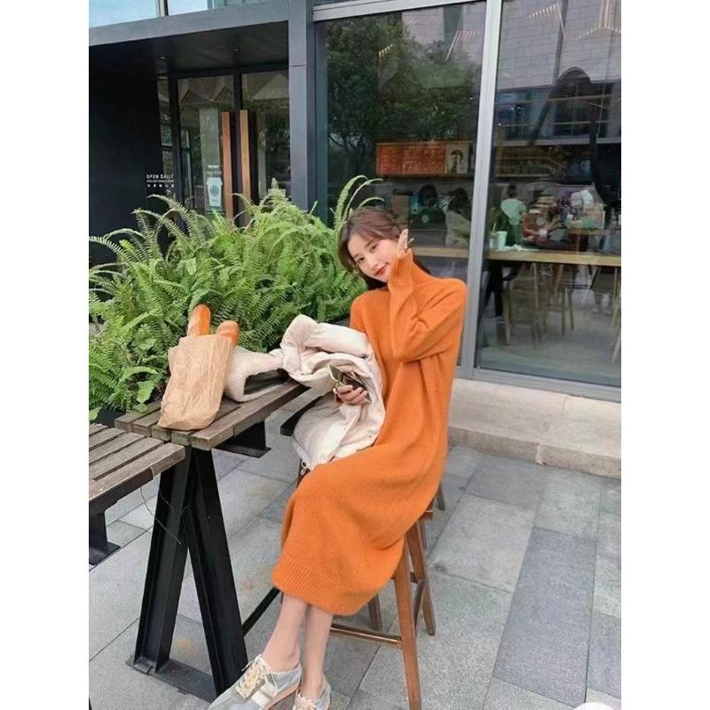 DAFIFY Женская мода повседневная осень-зима однотонный принт длинный рукав полуводолазка свитера