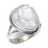 Natural Rainbow Moonstone Gemstone 925 Solid Sterling Silver Gift Ring S.9 G3J89