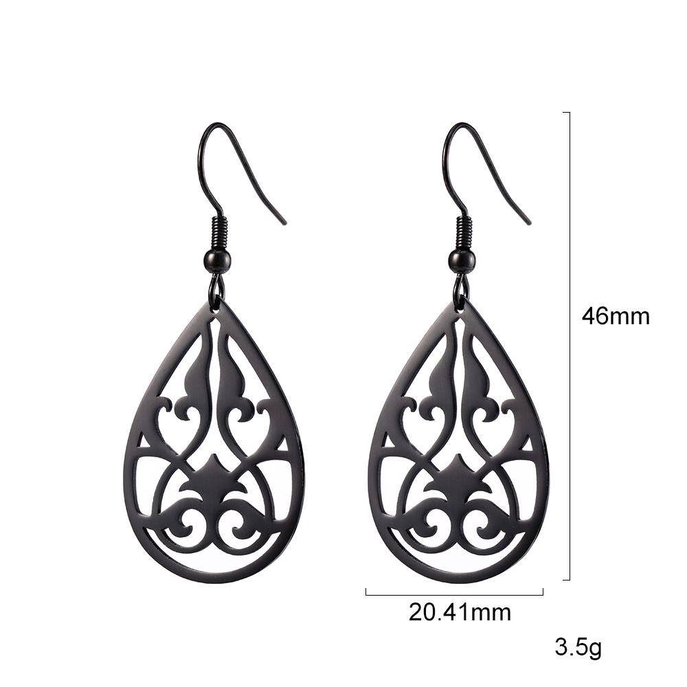 Xiaomi SKYRIM Stainless Steel Water Drops Vintage Drop Earrings for Women Hollow Out Flower Earring New Design Jewelry National Gifts