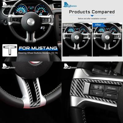 Накладка на руль из углеродного волокна для Ford Mustang 2010-2014, элемент отделки салона