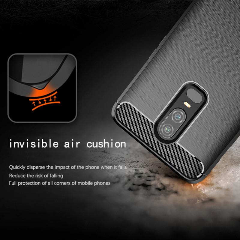 Противоударный чехол из углеродного волокна для Oneplus 6 1 + 6, силиконовый чехол для Oneplus6, бампер, полная защитная задняя крышка, чехлы