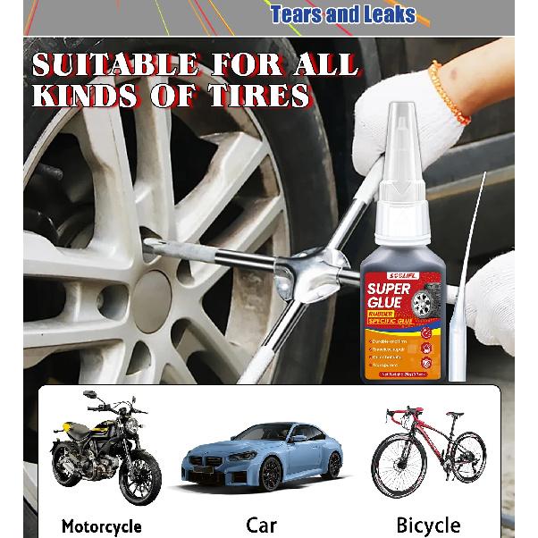 Super glue, tire glue, black strong bonding, 20ml, three-second initial solid quick repair suitable for plastic and rubber.