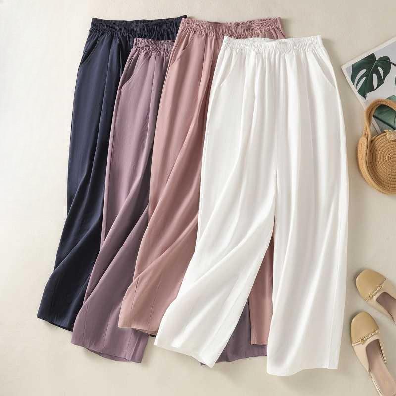 Women's Denim Look Cotton Trousers