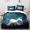 Cute Couple Of Pony Duvet Cover Set 3D Unicorn Pony Horse Polyester Quilt Cover With Pillow Shams For Kids Adults Bedding Set