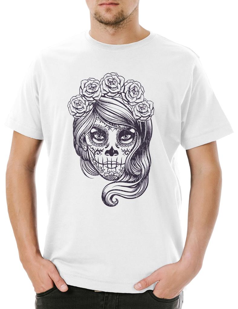 Dia De Muertos III Herren T-Shirt Mens Womens Tees Top Schädel Mexiko Los Gang Latino Mexico Sugar