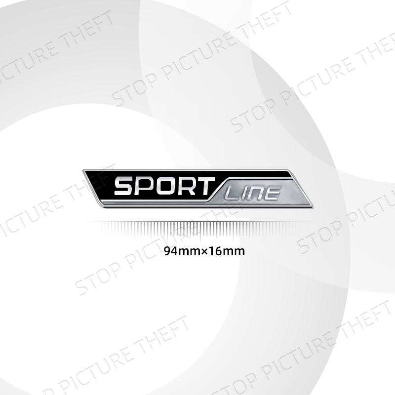 JBIW9 Metal Alloy Sport Line Logo Car Grille Badge Trunk Sticker Decoration Emblem For Skoda Fabia Octavia Citigo Rapid Kodiaq Karoq