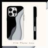 Монохромный чехол для телефона с волнообразным рисунком для IPhone 17AIR 16E 16 15 14 13 12 11 17 Pro Max Plus Двухслойная задняя крышка