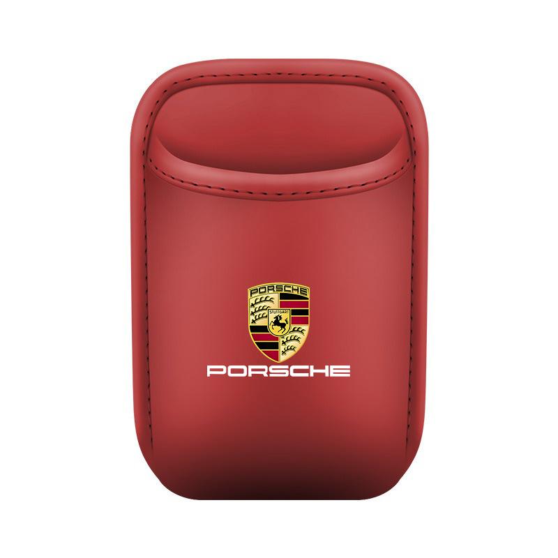 AABKW1 Leather for Porsche Cayenne Panamera Macan 911 Taycan Boxster Cayman 918Pajun Car Door Cup Holder Seat Drink Rack Storage Bin