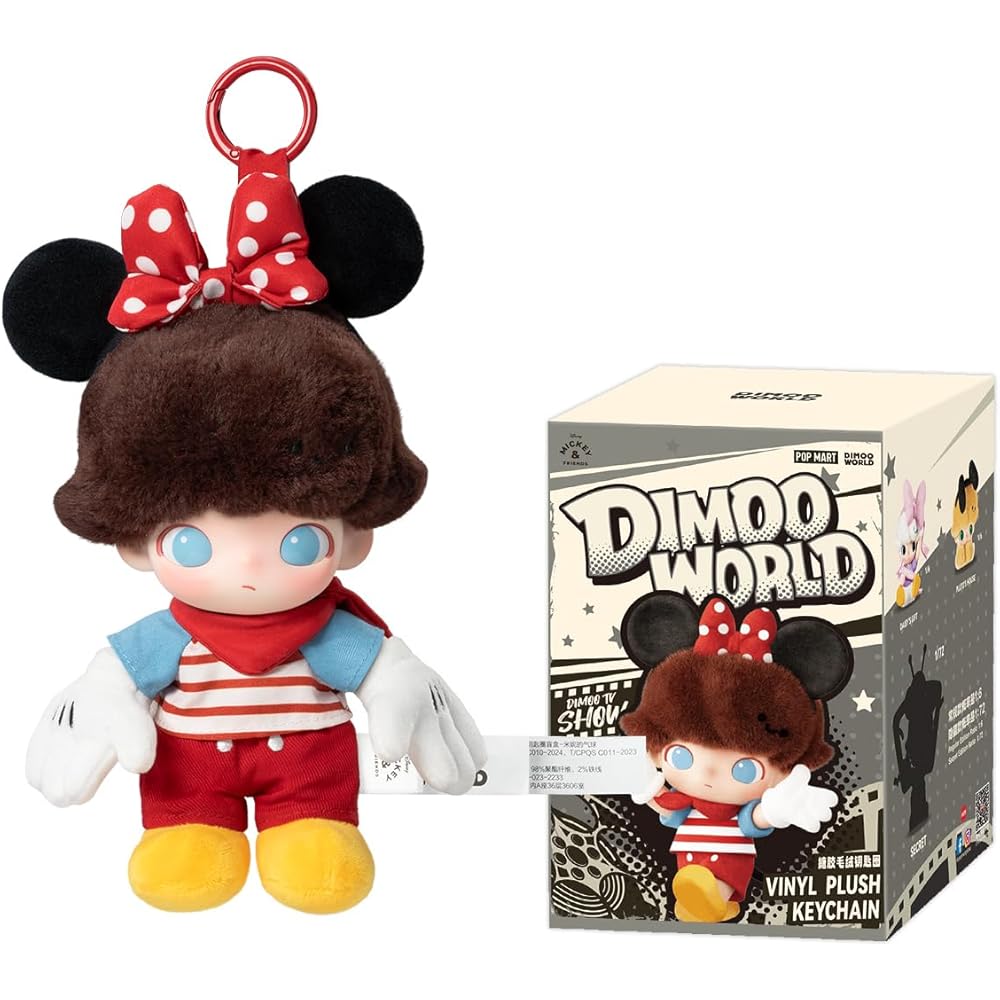 Pop Mart Dimoo World Брелок-брелок с плюшевой игрушкой Disney, 1 шт., ПВХ, мягкая виниловая игрушка, коллекционная фигурка