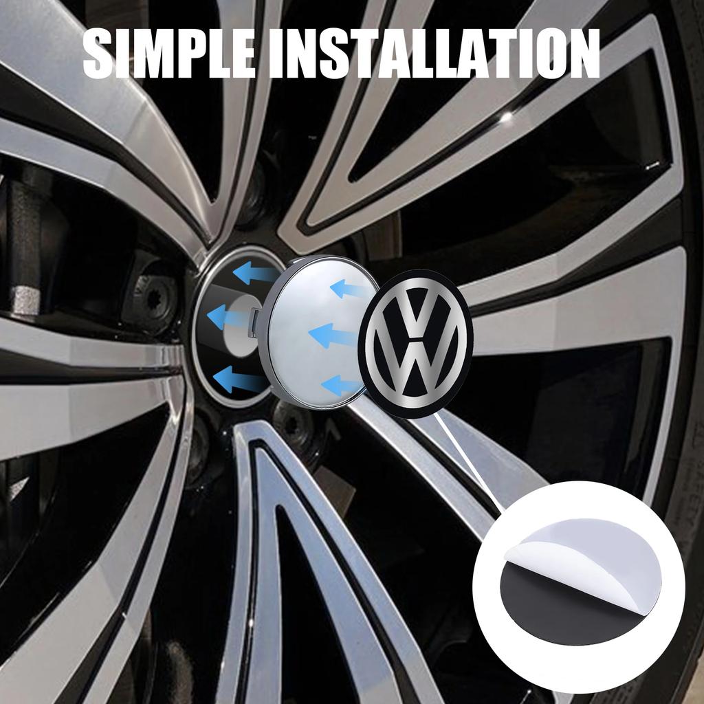IMNOV1 VW GTI GOLF 2026 Hot For VW VOLKSWAGEN 4PCS 60MM/ 63MM/68 MM Car Wheel Center Hub Caps Tire Rim Covers Auto Accessories For Volk