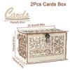 Wedding Card Boxes Wooden Box Wedding Decor Couple Mr&Mrs Pattern Grid Business Card Boxes DIY Wedding Birthday Party Supplies