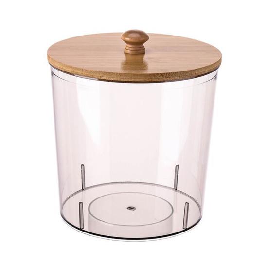 Контейнер для хранения шариков для стирки с бамбуковой крышкой, широкое отверстие, акриловый контейнер, органайзер для шариков стирального порошка, влагозащитный