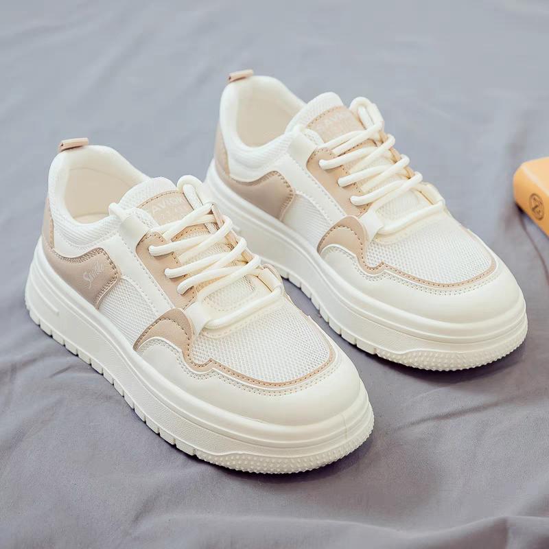 Fashionable Casual Shoes  Summer Mesh Breathable Versatile New White Shoes Women's Thick Sole Heightening Sneakers
