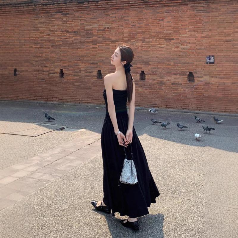 Women's Spice Girl One-shoulder Dress Summer Temperament French Gentle Wind Show Skinny Man Wrap Dress