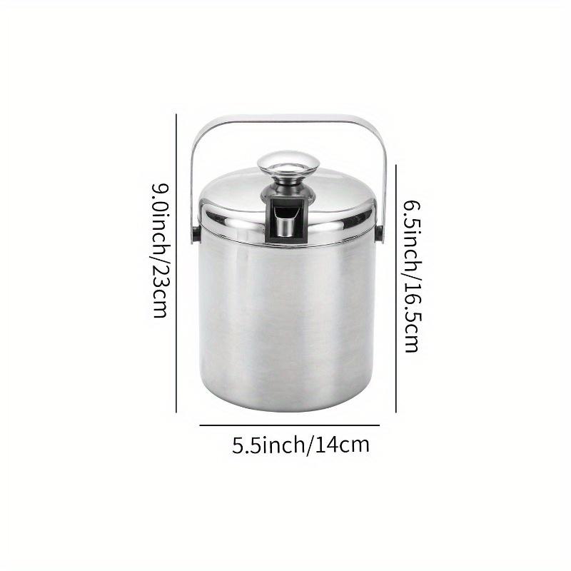 Ice Bucket with Tongs Double Wall Strainer Handle Home Bar Parties Chilling Beer Champagne Stainless Steel Cooler Buckets